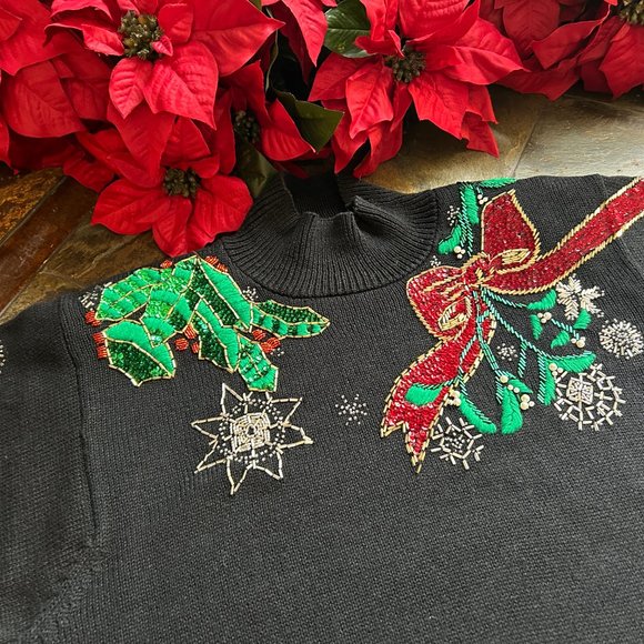 I.B. Diffusion Poinsettia Sweater NWOT - Picture 4 of 16